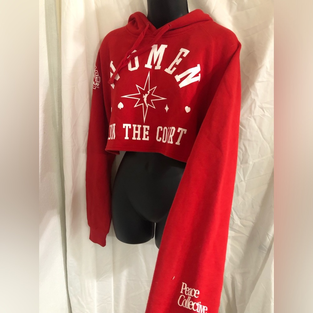 Peace Collective WNBA Women Run The Court queen of the court red cropped hoodie - Picture 3 of 9